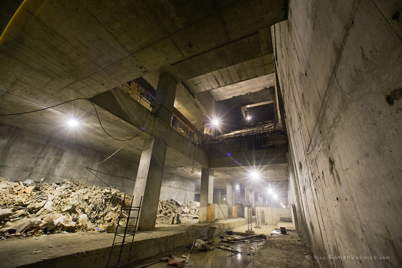 Construction of the New Moscow Subway Station