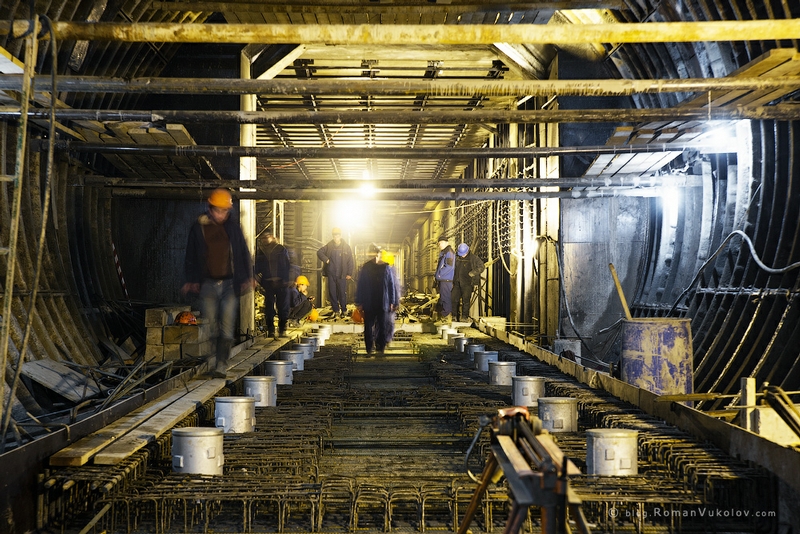 Construction of the New Moscow Subway Station
