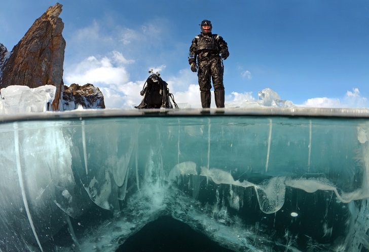 Getting Under the Ice of Baikal at -20C