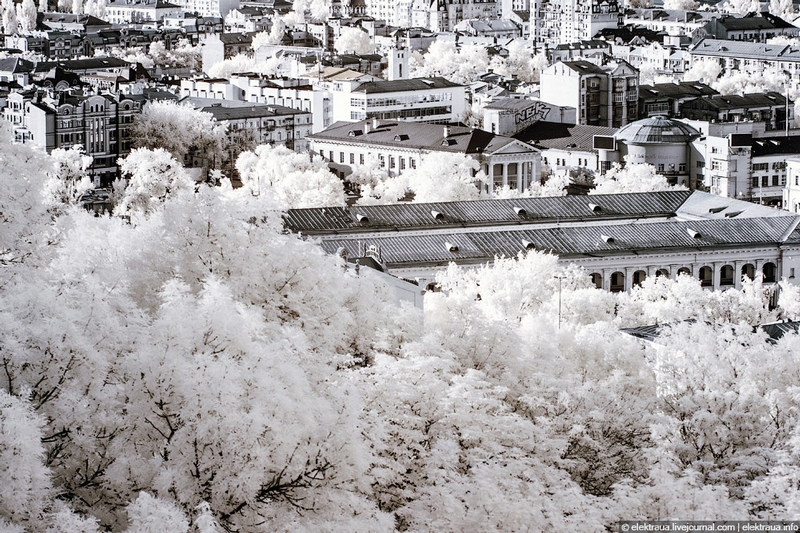 foto keindahan kota kiev menggunakan lensa infra merah