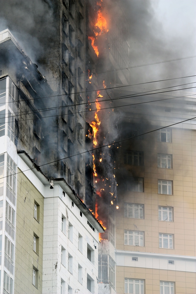 Russian construction fire 13