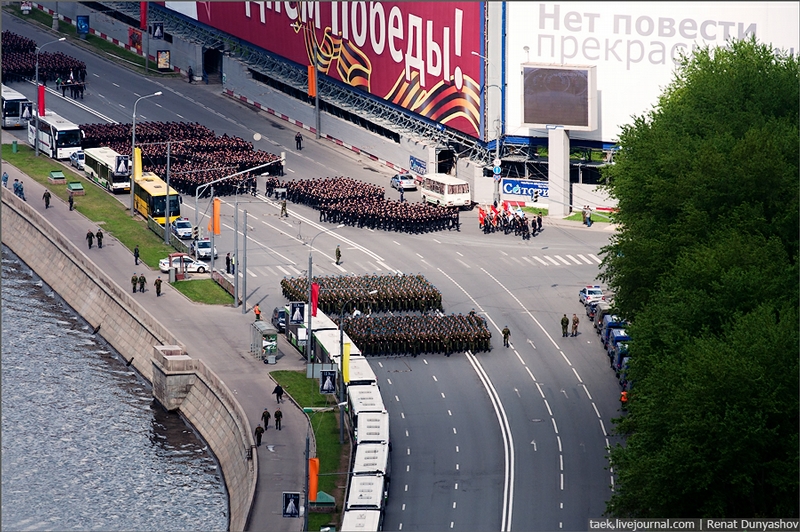 Moscow Parade From Above