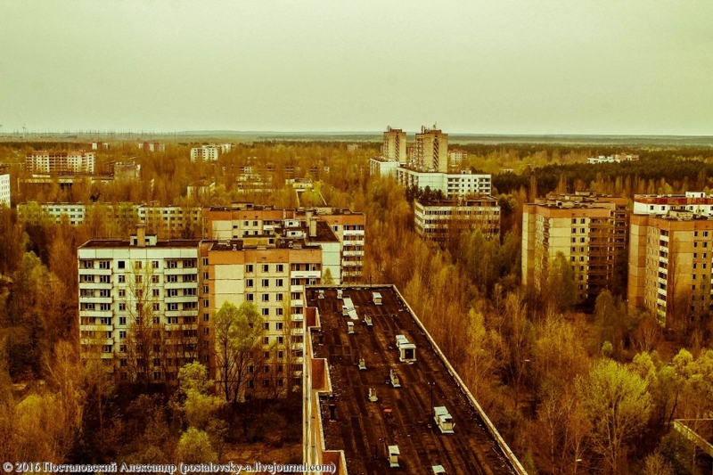 Pripyat Chernobyl as Seen from Sixteen Stored Buildings Rooftops