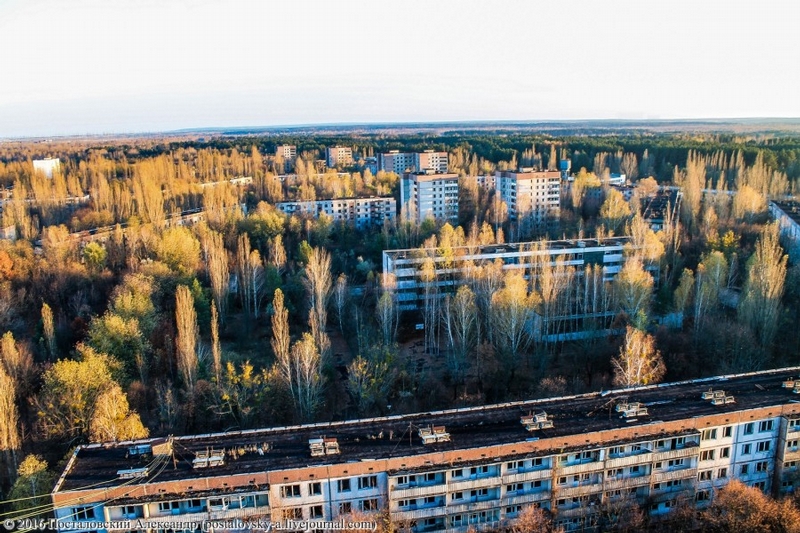 Pripyat Chernobyl as Seen from Sixteen Stored Buildings Rooftops