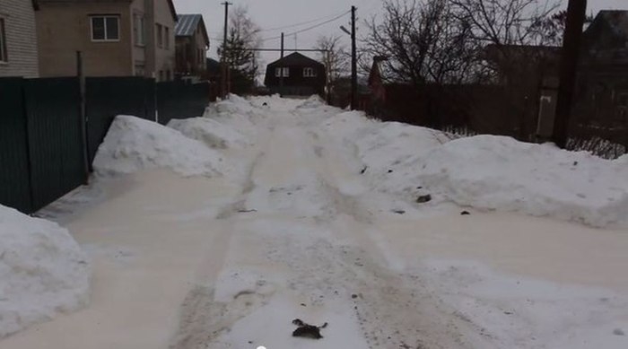 Orange Snow in City of Saratov