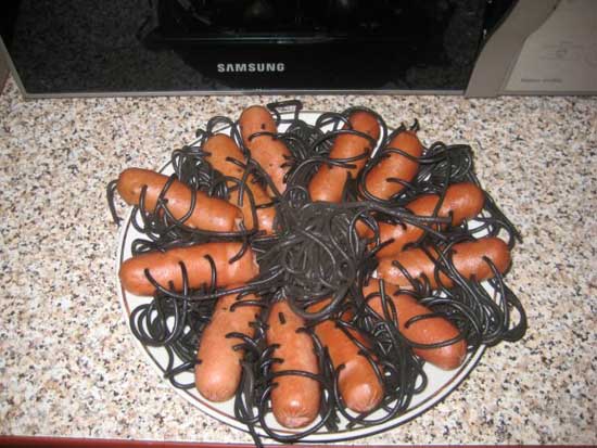 Sausage pinned with spaghetti - haired sausage 6