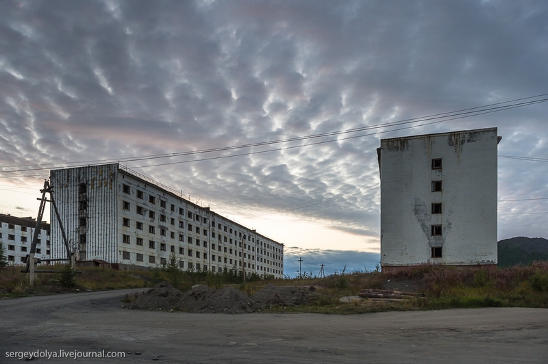 Almost abandoned Russian city - Sinegorye near Magadan Russia